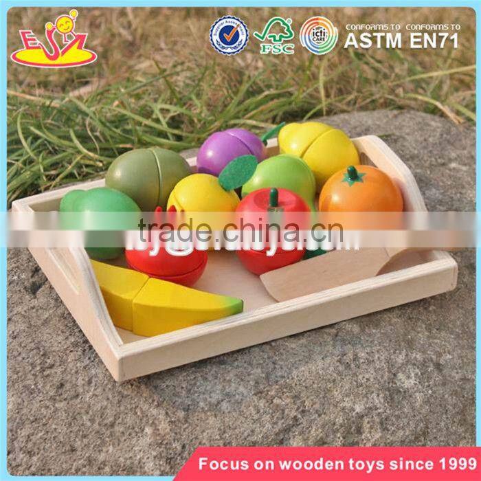 wholesale kids play kitchen toys wooden cutting fruit set funny wooden cutting fruit set for children W10B185