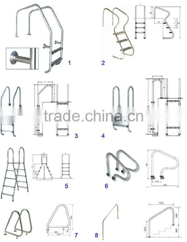 Factory swimming pool equipments pool ladder stainless steel pool ladder
