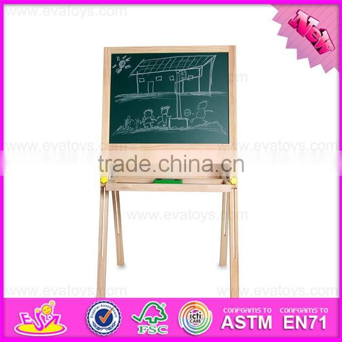 2017 new design kids Wooden double-sided magnetic drawing board for sale W12B098
