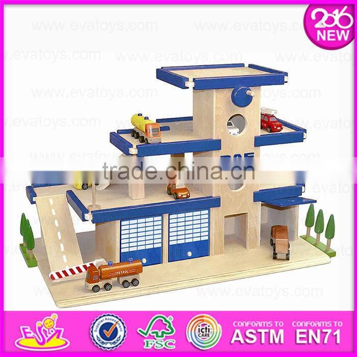 2016 New products children wooden toy car garages for sale W04B039