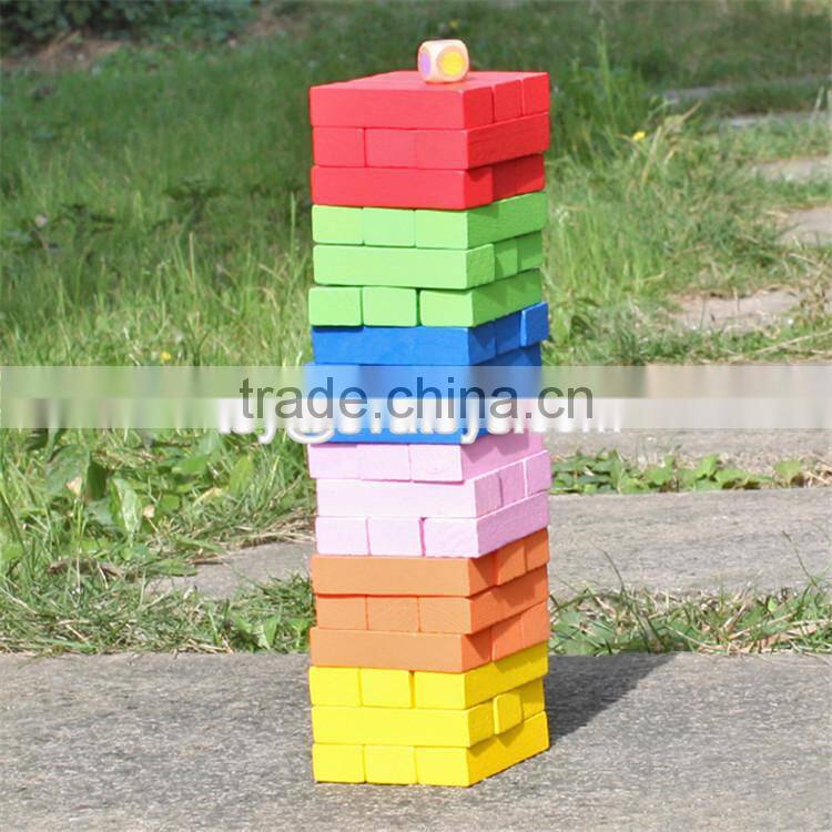 Hot sale preschool children stacking wooden toy blocks intelligent kids wooden building toy blocks W13D133