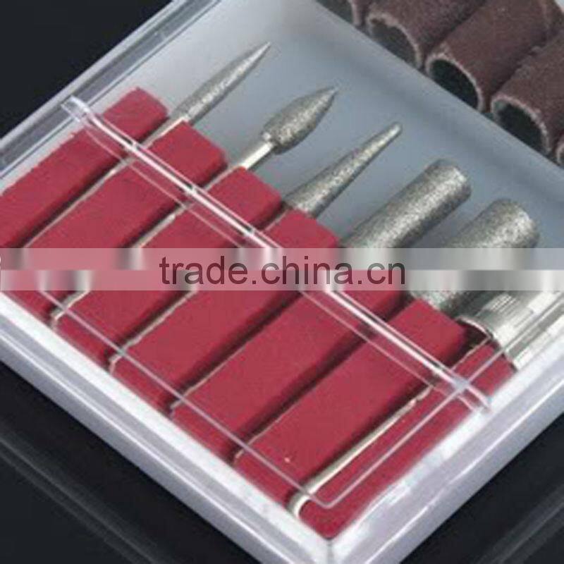 Professional 6pcs Nail Drill Kit Bits file For Electric Nail Drill & Filling System