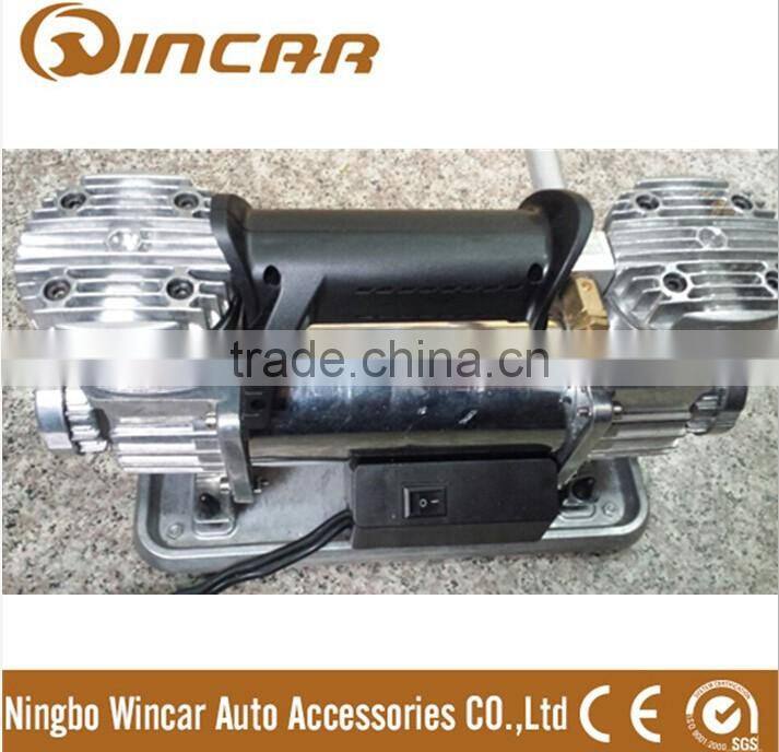 Heavy duty 12V metal long duty cycle air Compressor with double cyclinder