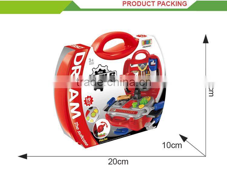 Wholesale pretend play toy plastic hard plastic tool case