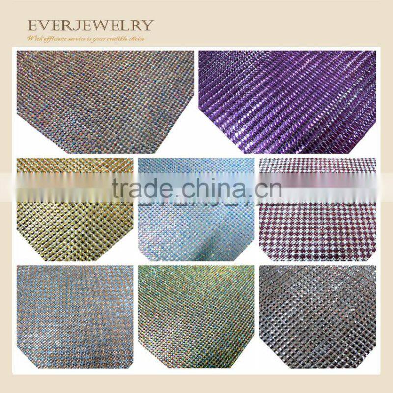 24*40cm Hot Fix Square Crystal Rhinestone Mesh Bling 10*10cm