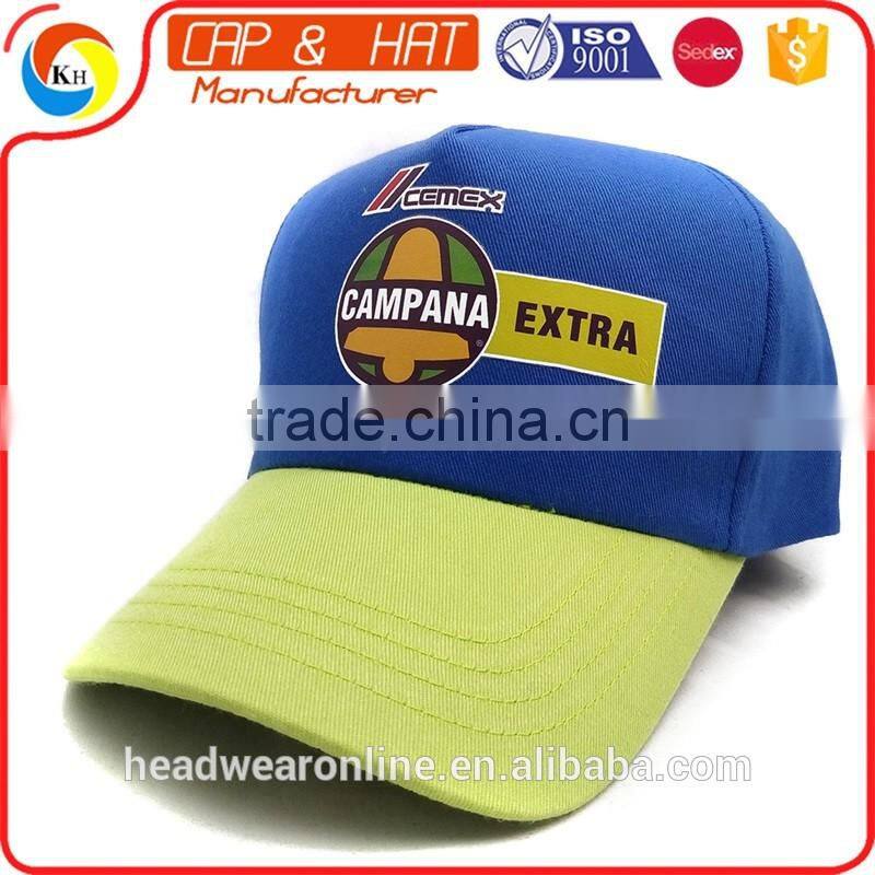 Collage Fabric Color Caps Sport Style Baseball Hats With Printed Logo