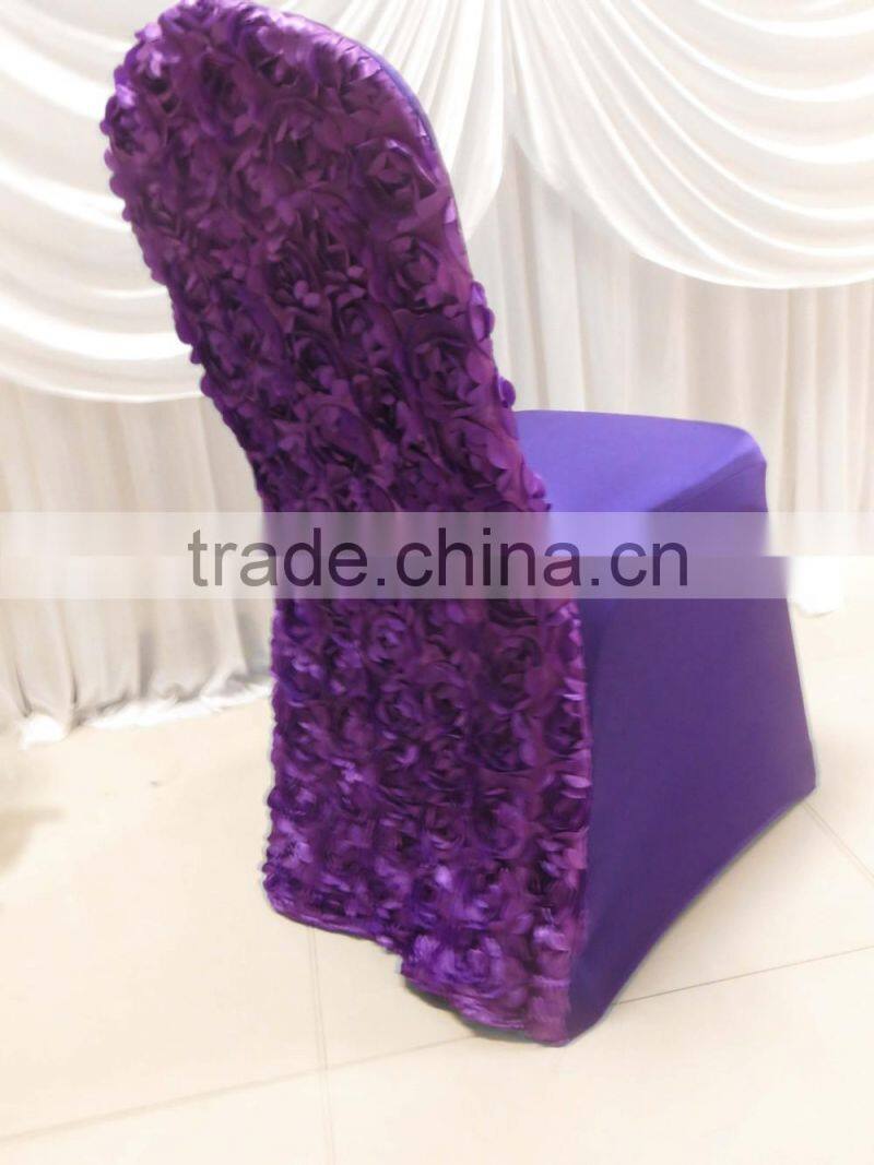 Top Selling--2PCS 13 Colors Elastic Spandex Banquet Chair Cover With Satin Rosette Back For Wedding Party Hotel Decoration