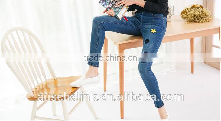 hot sale euro plus size fat lady fashion denim jeans customized