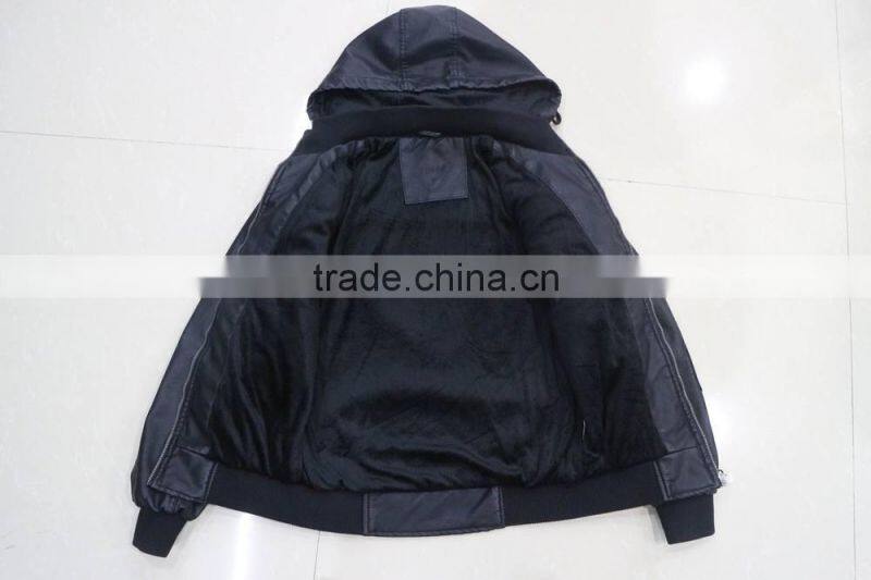 Latest european fashion winter clothes leather jacket for men