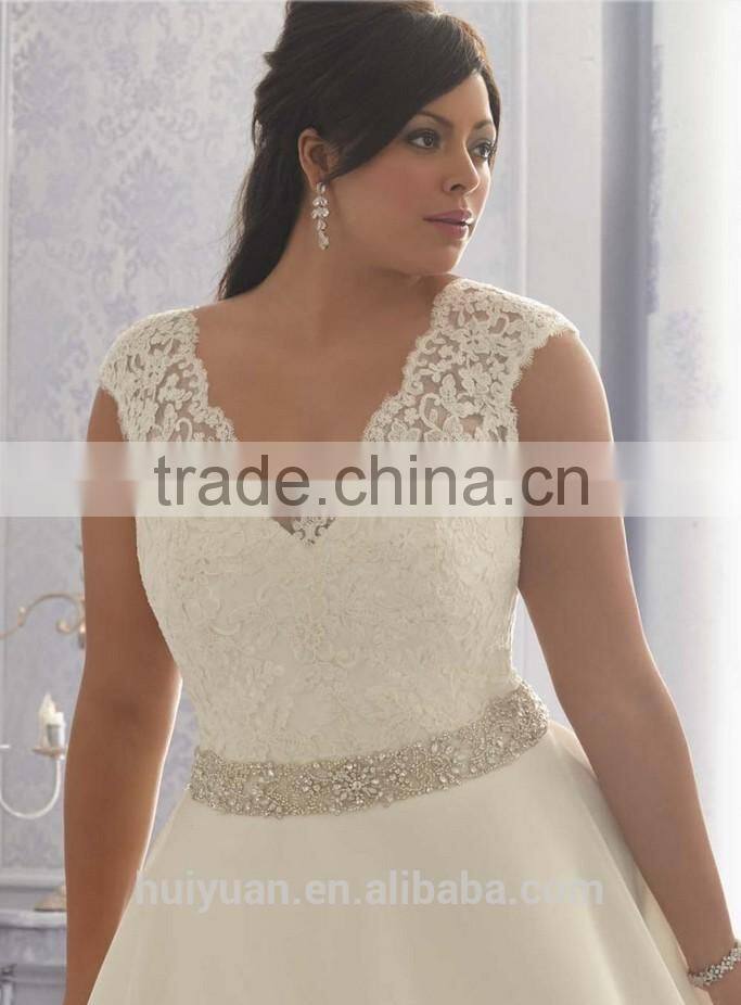 plus size mermaid lace beaded fat woman wedding dress