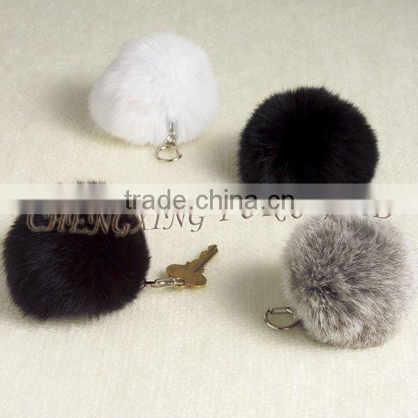 CX-R-36 Genuine Rabbit Fur Ball Key Chain