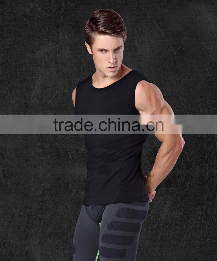 new model fitness skinny bodybuilding excercise sleeveless compression shirts for men