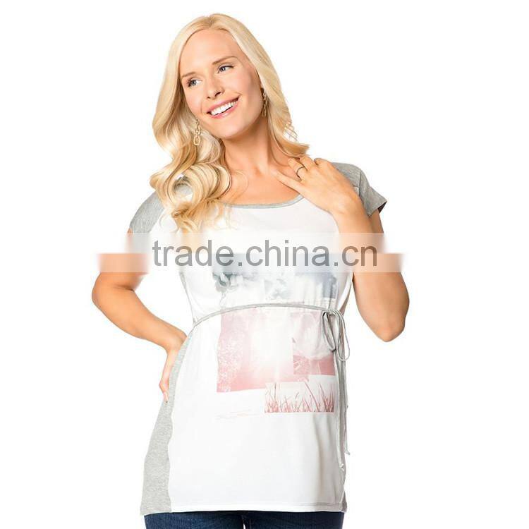 Wholesale plus size cotton maternity t shirt clothes maternity wear