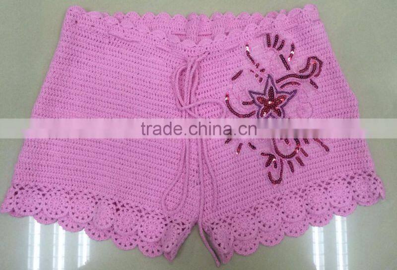 machine crochet cotton bead lady's short style