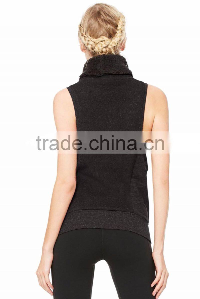 Yoga Frost Winter Vest in Black Heather Gym Singlets