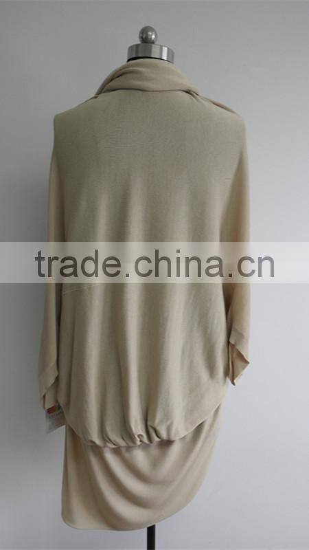 Fashion girls custom knit butterfly sleeves knitted poncho sweater