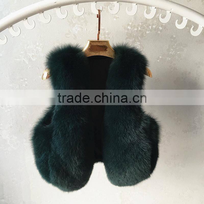 2016 full genuine leather real fox fur coat female short design fox fur vest slim waistcoat women fur