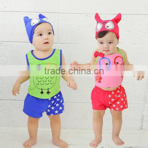 S60579B 2017 Fashion cute children's swimsuit 3pcs swimwear sets