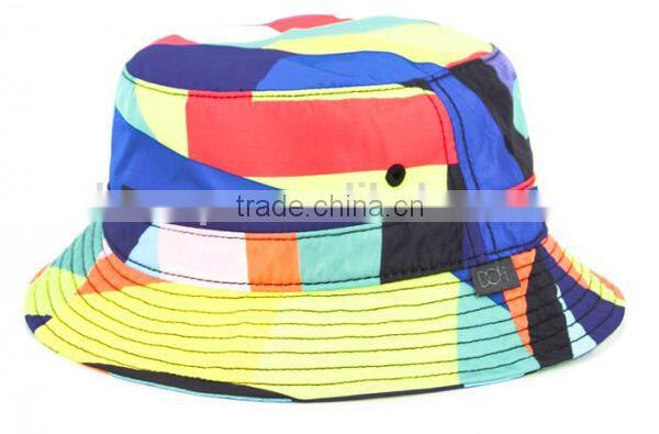 Youth unique cool fashion 100 cotton check colorful bucket hat