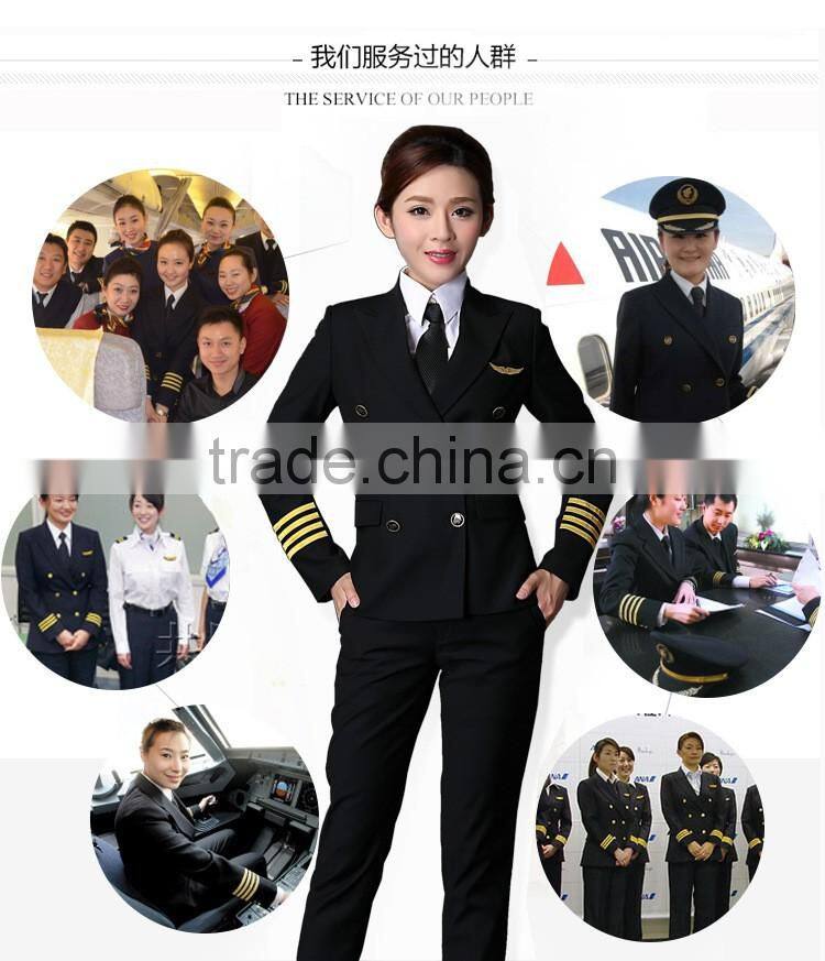 Juqian Green Classic Tailor Made Women Airline Suits Uniform female airline pilot uniforms
