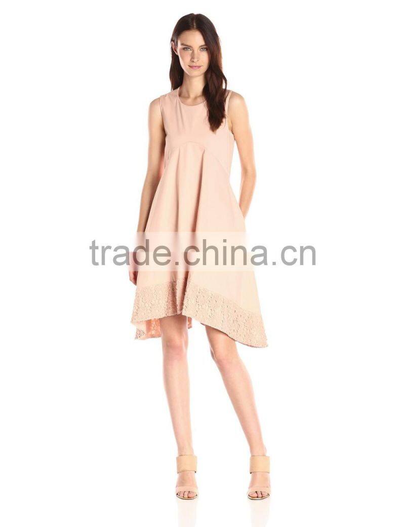 Women's Kerchief Hem Swing Blue,Beige,Off-white Dress