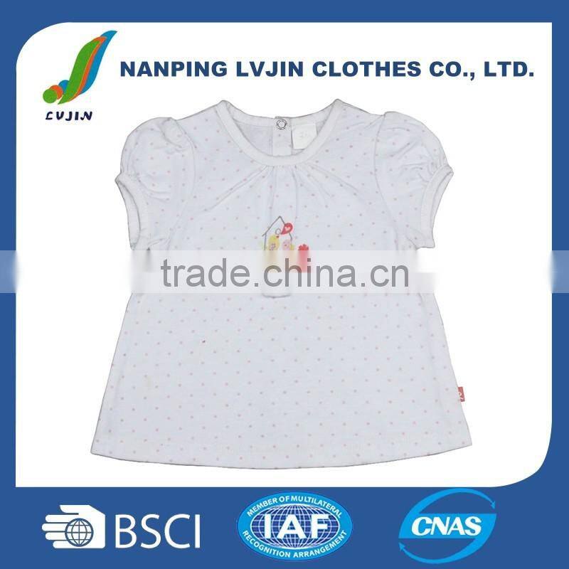 Baby Girls Casual Short Sleeve Shirts Tops Custom White T Shirt Printing Cute Cartoon 0-24M