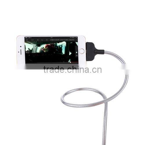 Creative Gift Palm Type Flexible Tube Metal Lazy Mobile Phone Bracket Charging Data Cable