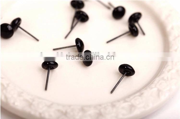 6mm Needle Felted Toy Accessories Craft Wire Back Black Plastic Eyes
