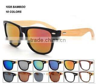 custom high quality bamboo sunglasses PC frame AC smoke lenses sunglasses DLR6013