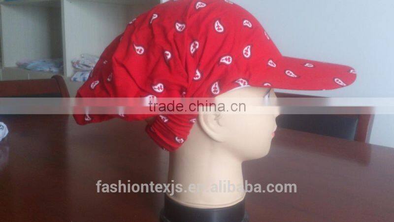 Fashion cotton printed custom Elastic bandana cap pattern