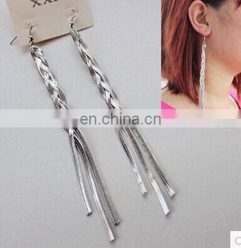 New Fashion European Style Braided Long Chain Tassel Women's Earring