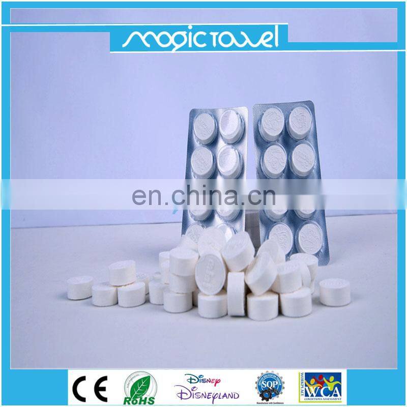 100% natural ECO Mini Disposable Magic Compressed Coin Tissue