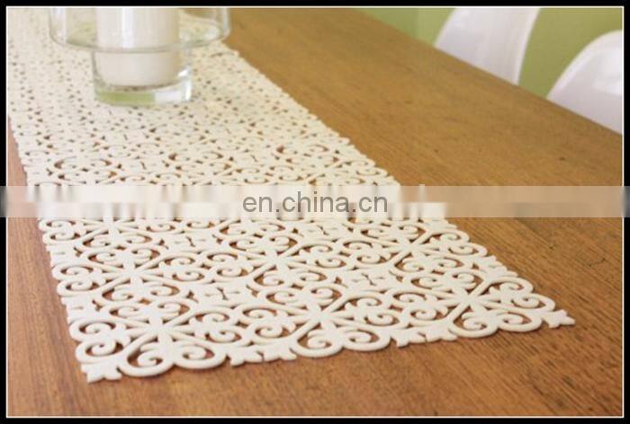 New style white die cut felt table runner,bar mat