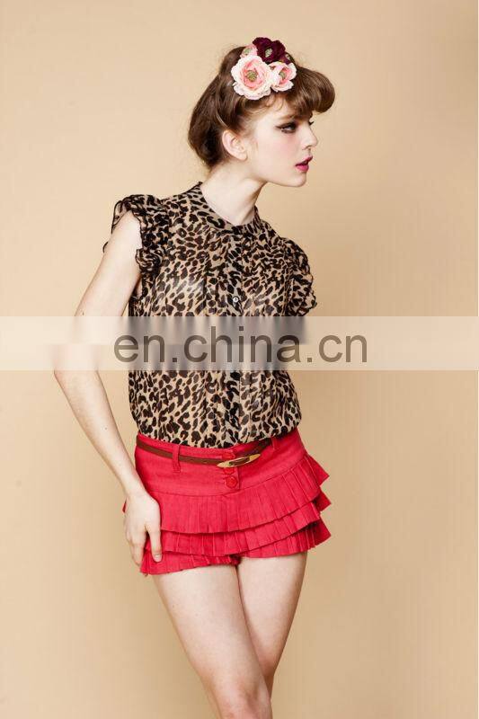 Japanese style characteristic layered ruffles jeans skirt shorts latest designs photos