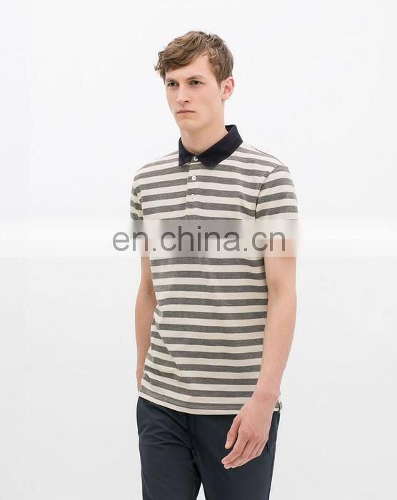 T-shirt polo, wholesale new fashion stripe polo shirts for men