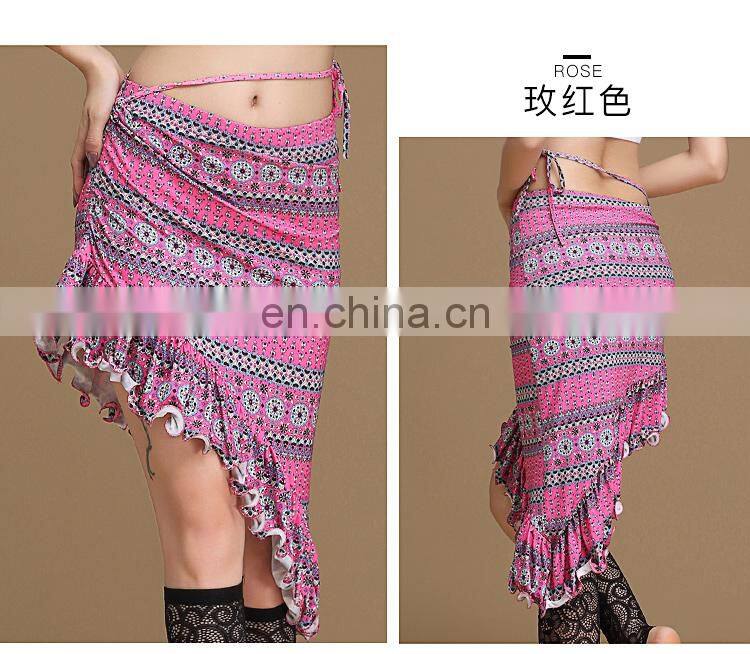 Q-6063 Egyptian pattern printed belly dance skirt costume