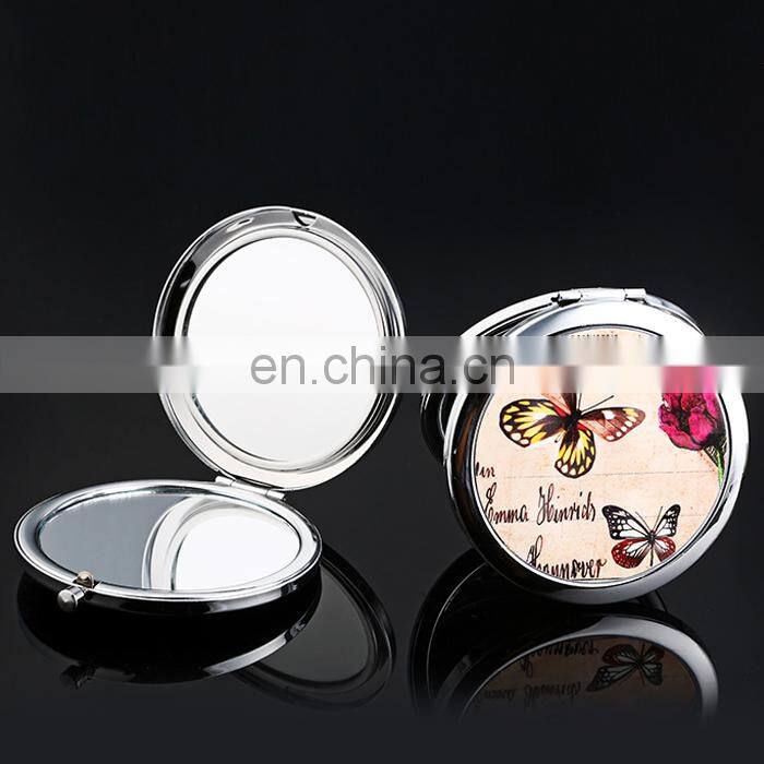 High quality golden pattern design epoxy pocket mirror