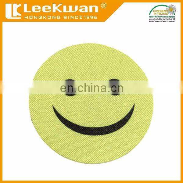 dye sublimation printing patch, heat transfer sticker patch, emoji print patch emoji stick on patch