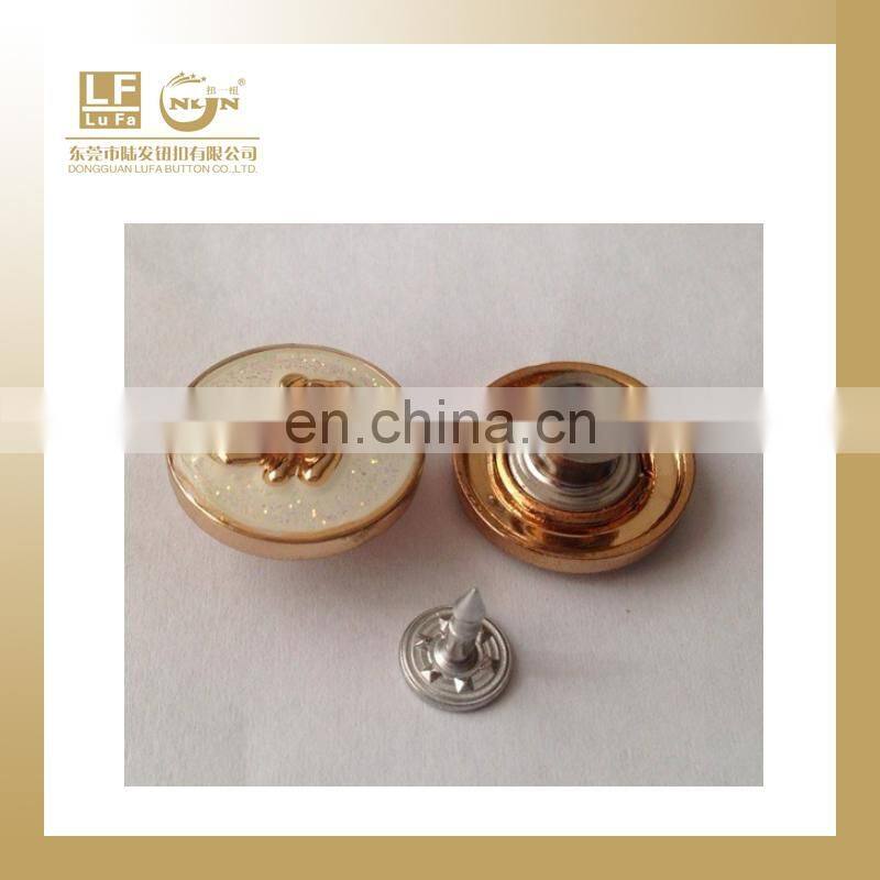 Chinese button factory alloy jean button