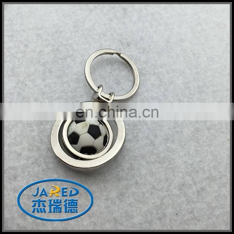promotional custom molded 3D metal keychain football plastic keyring
