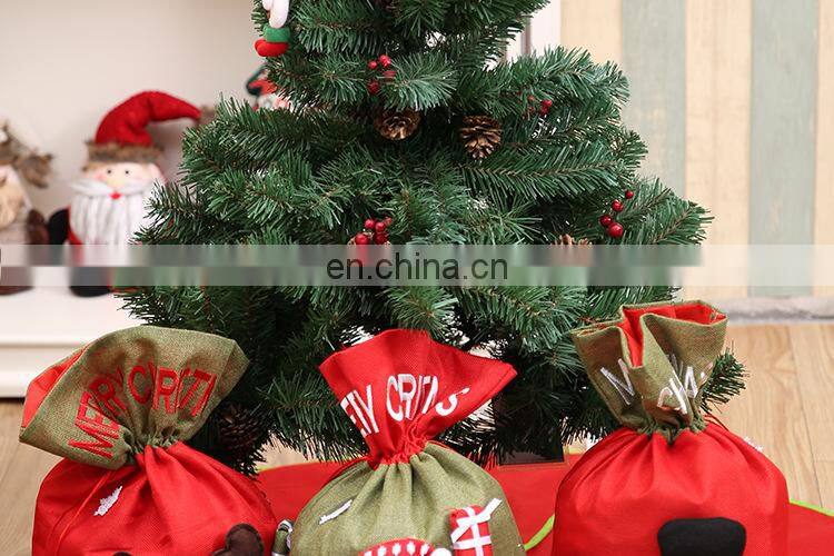 Large Christmas Gift Bags Non Woven Bag Santa Snowman Reindeer Candy Bag Wholesale Santa Sacks Christmas Decoration 2017