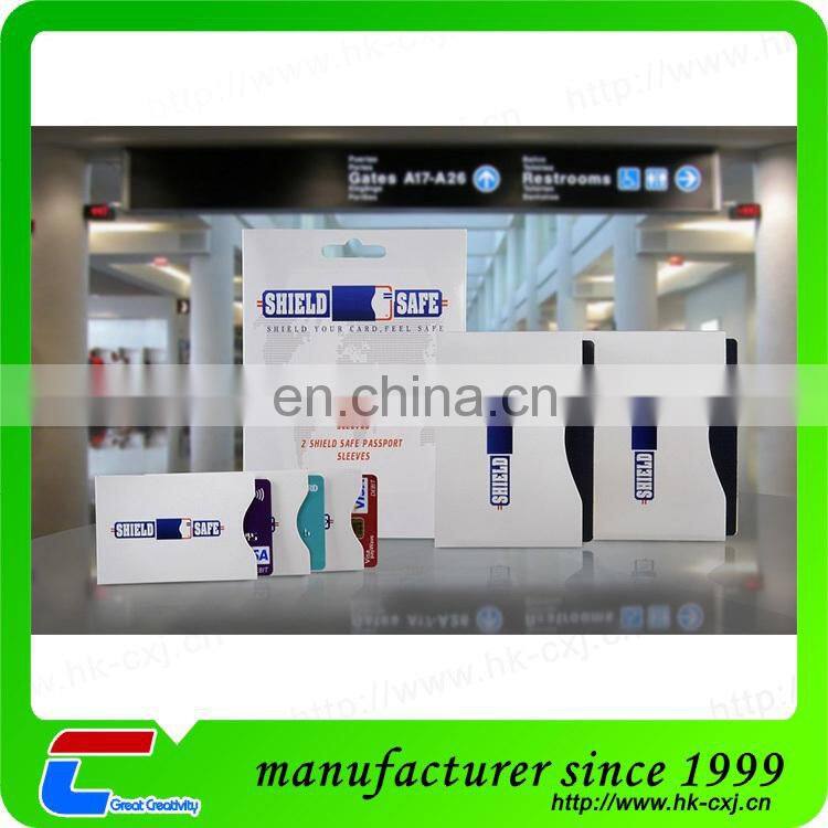 aluminium paper foil rfid blocking sleeve/rfid card sleeve