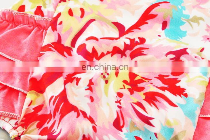 Boutique Infant Girl Flower Bodysuit Cute Floral Newborn Baby Ruffle Romper