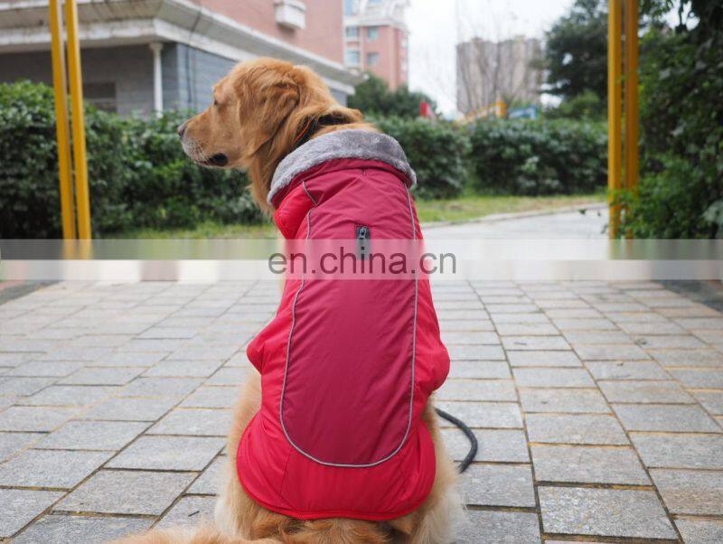 Pet Cotton Coat Reflective Dog Winter Clothes Waterproof Dog Cotton Coat With Warm Collar