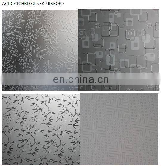 4mm to 10mm Acid etched frosted decorative design wall mirror