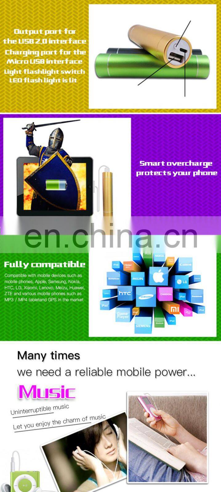 Mini Matel Round Shape 18650 Hot Sale Powerbank 2000mah