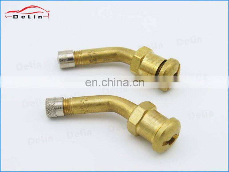 DeLin truck single bend tyre valve tractor brass factory seal clamp-in tyre valve V3-20-1HX