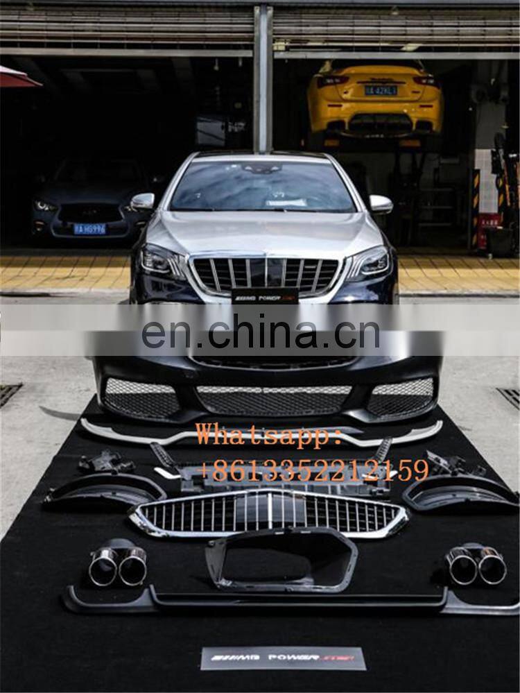 2018year- S class W222 S63/S65 body kit B700 upgrade to B900 front bumper front lip rear diffuser with exhaust tips