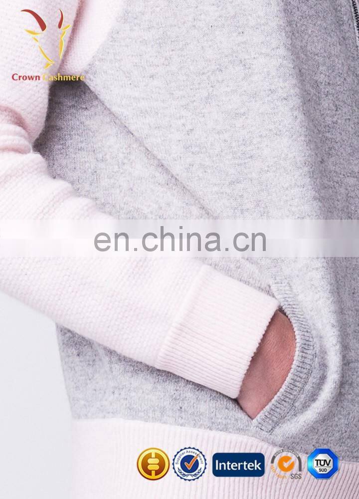 Ladies raglan sleeve knitted cardigan jacket with zipper