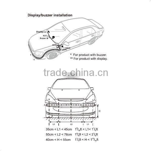 Canbus front car parking sensor with speed control OBD2